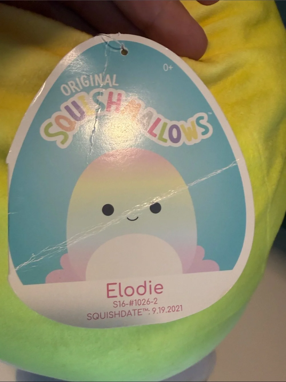 Squishmallows Elodie Plush Octopus in Yellow and Green Gradient